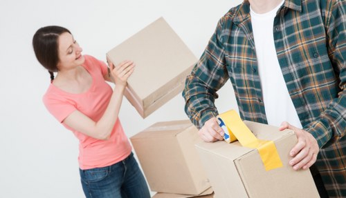 Professional removals planning in Mileend with moving boxes