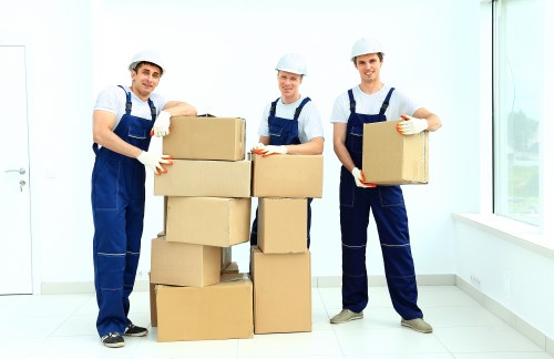 IT equipment and cables prepared for office removals in Mileend