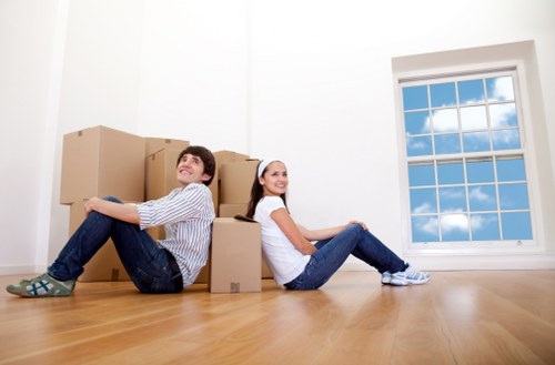 Packed household items prepared for urgent removals in Mile End