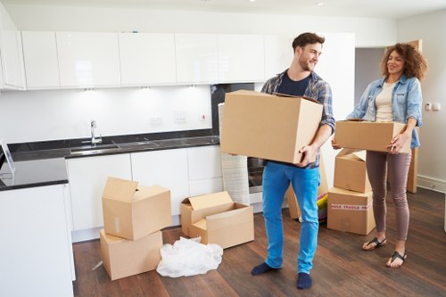 Packing boxes and furniture for removal truck hire