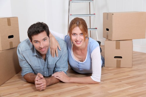 Organized packing and labeling boxes during a Mileend relocation