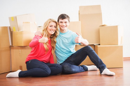 Furniture collection and delivery van in East London