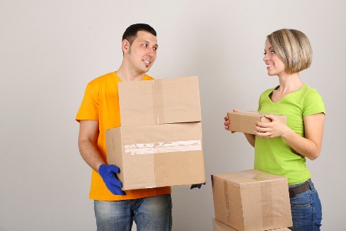 Carefully wrapped household items prepared for house removals in Mileend