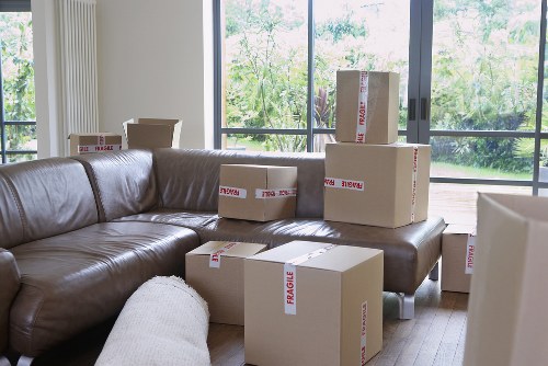 Assorted packing materials including bubble wrap and tape for Mileend moves